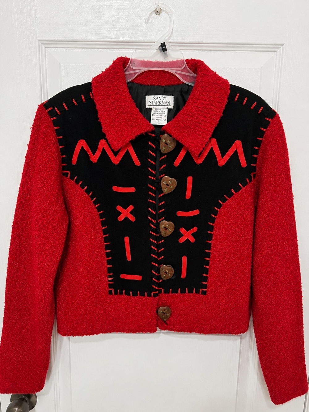 Sandy Starkman Vintage Red & Black Jacket – Size L
